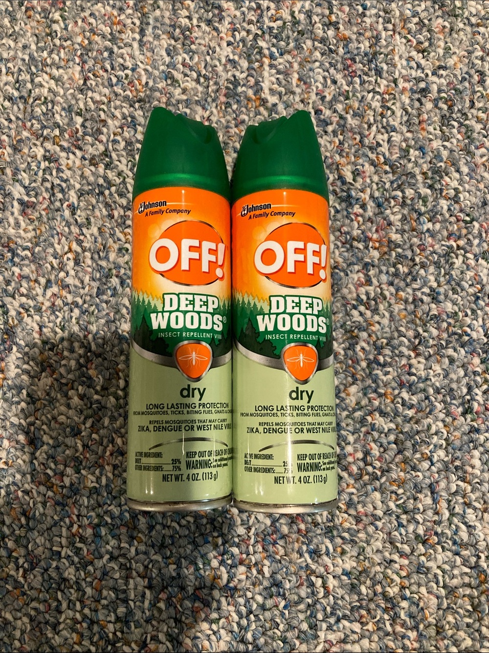 2 Off Deep Woods Dry Insect Repellent Sprays-NWOT